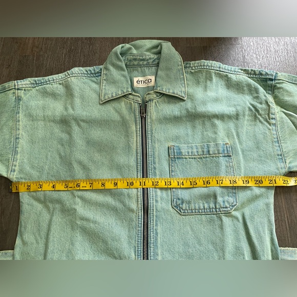 NWT ETICA Zeta Carpenter Denim Jumpsuit Womens S Zip Front Utility Workwear - Picture 13 of 16
